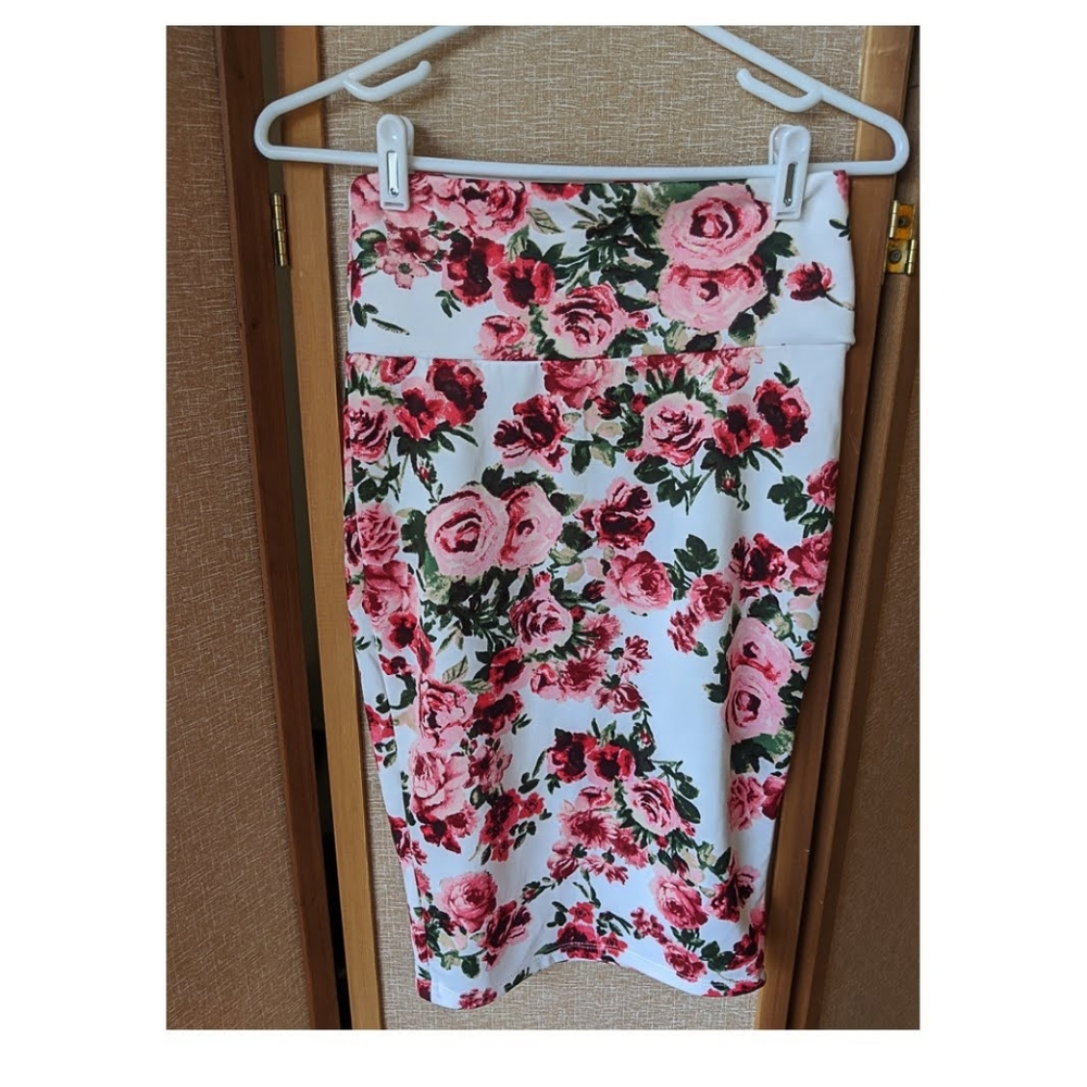 Rose midi skirt